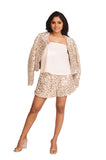 Luxe Shimmer Shorts - Beige