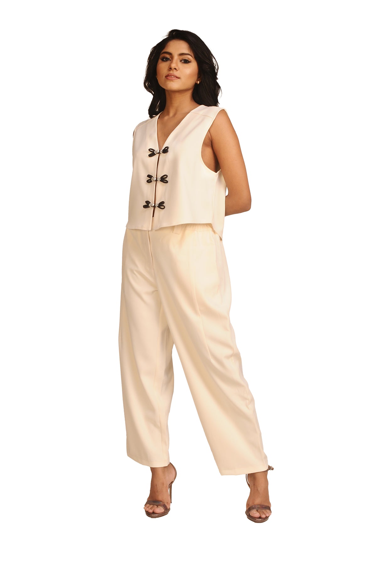 Luxe Wide Crop Pants - Beige