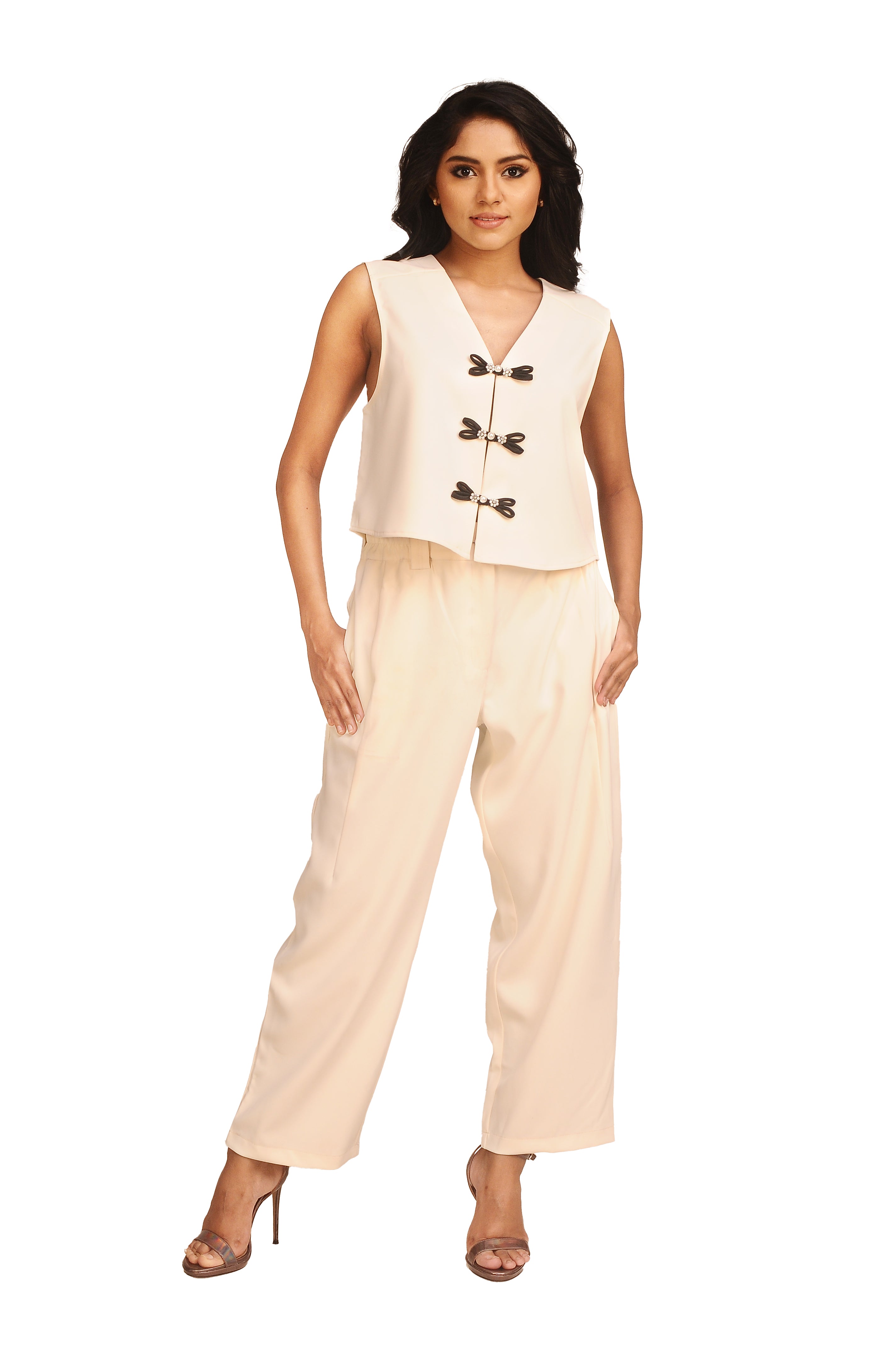 Luxe Wide Crop Pants - Beige