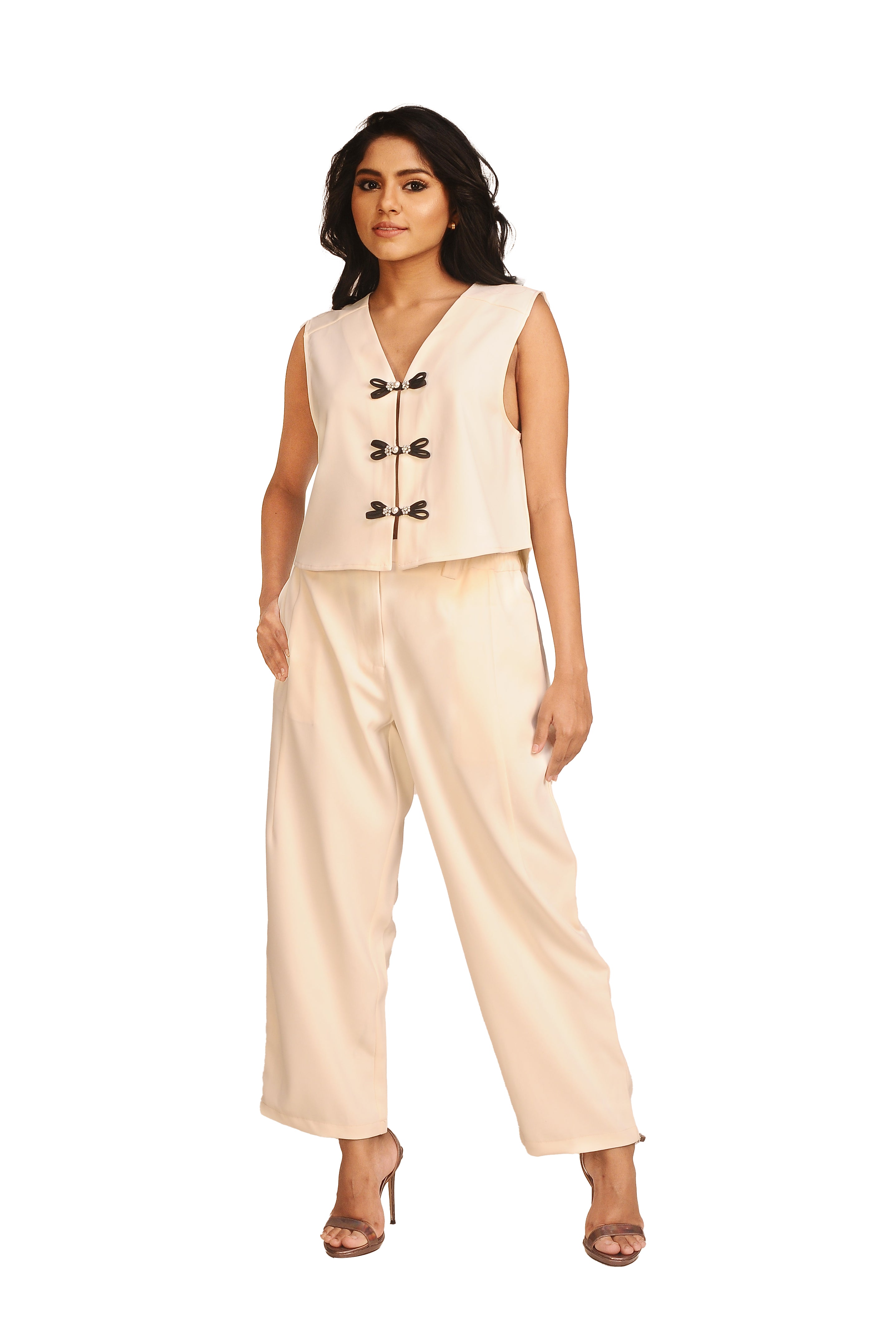 Luxe Wide Crop Pants - Beige