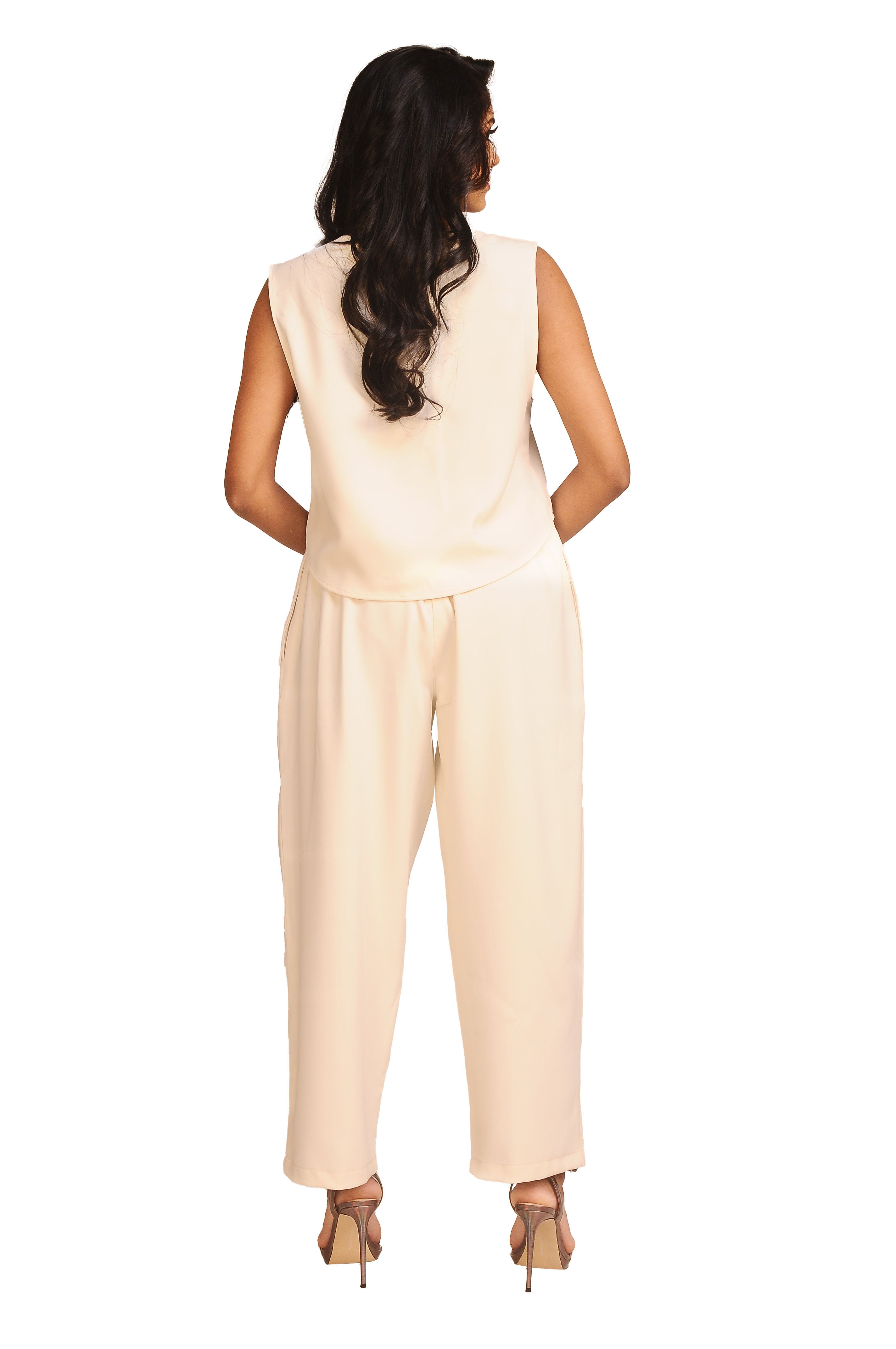 Luxe Wide Crop Pants - Beige