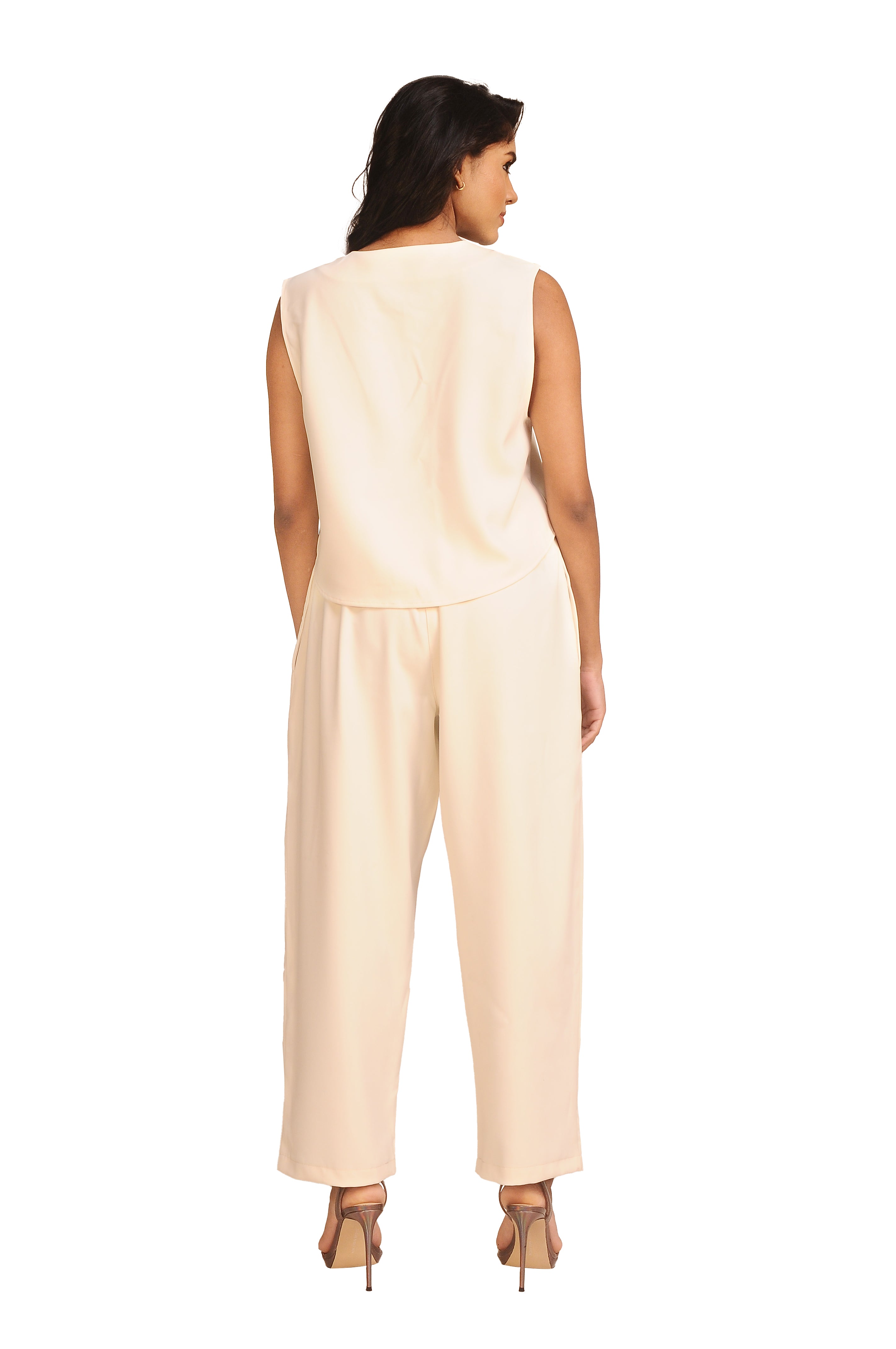 Luxe Wide Crop Pants - Beige